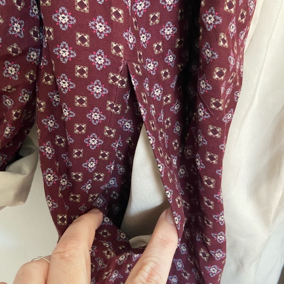 RARE Pull&Bear maroon satin print jacket with lining, pockets - Picture 7 of 9